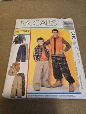 McCall's Kids' Cargo Pants Sewing Pattern – Orange & Camouflage Options